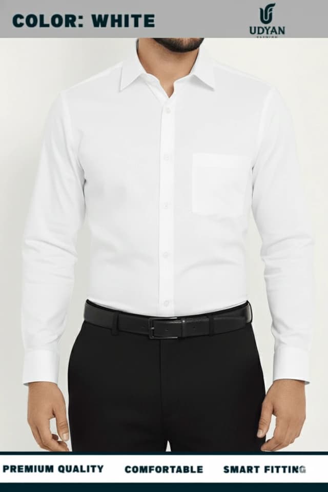 smart people wearing COTTON OXFORD SHIRT WHITE COLOR