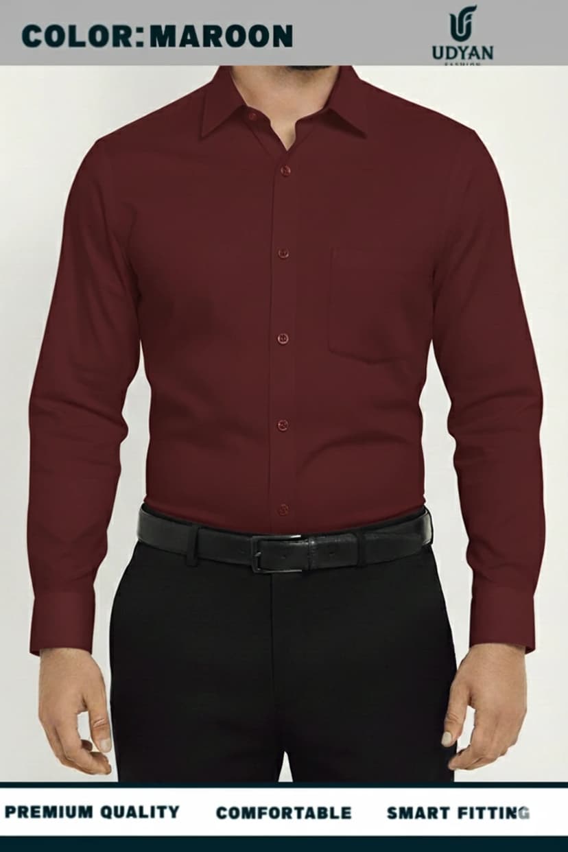 COTTON OXFORD SHIRT MAROON COLOR