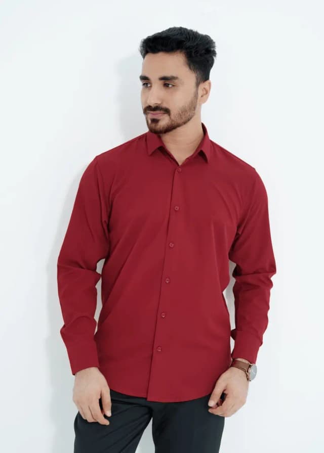 smart people wearing MAROON COLOR SHIRT 