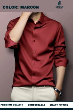  ANTI WRINKLE SHIRT MAROON COLOR
